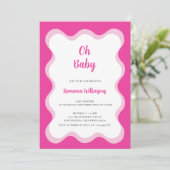 Modern Fun Wavy baby shower Kaart (Staand voorkant)