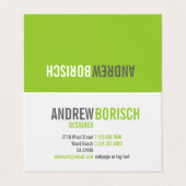 Modern Fun White Lime Green Folded Visitekaartje (Buitenkant ongevouwen)