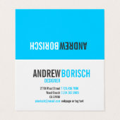 Modern Fun White Vivid Sky Blue vouwt Visitekaartje (Buitenkant ongevouwen)