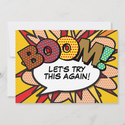 Modern Fun Wijzig de datum Comic Book Pop Art Kaart (Voorkant)