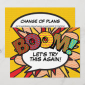 Modern Fun Wijzig de datum Comic Book Pop Art Kaart (Voorkant / Achterkant)