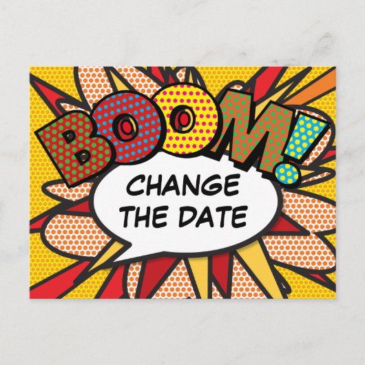 Modern Fun Wijzig de datum stripboek Briefkaart (Voorkant)