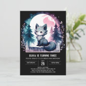 Modern Fun Wolf Verjaardag Kaart (Staand voorkant)