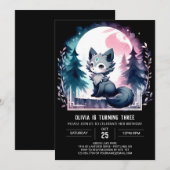 Modern Fun Wolf Verjaardag Kaart (Voorkant / Achterkant)