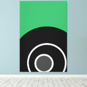 Modern Fun Zee Groen Zwart Wit Concentric Art Canvas Afdruk (Insitu (Houten vloer))