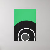 Modern Fun Zee Groen Zwart Wit Concentric Art Canvas Afdruk (Voorkant)