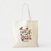 Modern Fun Zwart Bruin Trick or treat Tote Bag (Voorkant)