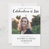 Modern Funeral Celebration of Life Invitation Kaart (Voorkant)