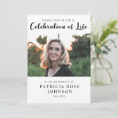 Modern Funeral Celebration of Life Invitation Kaart (Staand voorkant)