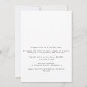 Modern Funeral Celebration of Life Invitation Kaart (Achterkant)