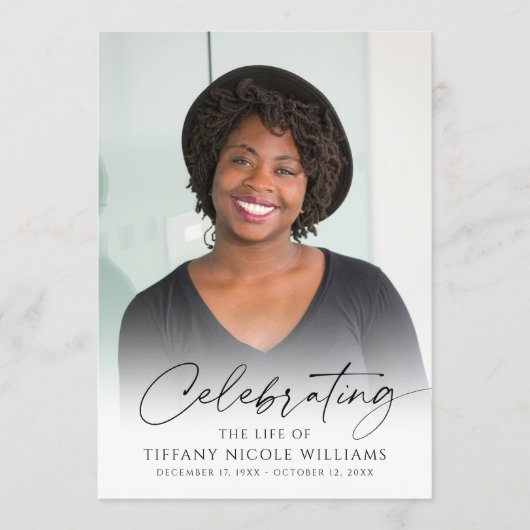 Modern Funeral Celebration of Life Photo Memorial Programmakaart (Voorkant)