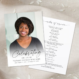 Modern Funeral Celebration of Life Photo Memorial Programmakaart