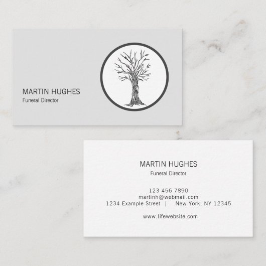 Modern Funeral Director Visitekaartje (Voorkant / Achterkant)