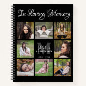 Modern Funeral GuestBook Photo Collage Memorial Notitieboek (Voorkant)
