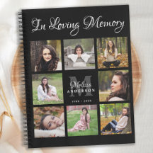 Modern Funeral GuestBook Photo Collage Memorial