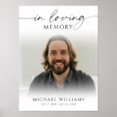 Modern Funeral IN LOVING MEMORY Photo Welcome Sign Poster (Voorkant)