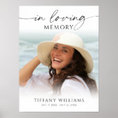 Modern Funeral In Loving Memory Photo Welcome Sign Poster (Voorkant)
