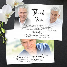 Modern Funeral Memorial 3 foto's Dank u Bedankkaart