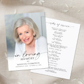 Modern Funeral Memorial Photo In Loving Memory Programmakaart