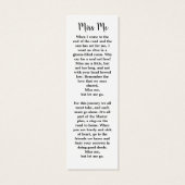 Modern Funeral Memorial Poem 3 Foto Bladwijzer Mini Visitekaartjes (Achterkant)