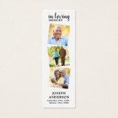 Modern Funeral Memorial Poem 3 Foto Bladwijzer Mini Visitekaartjes (Voorkant)
