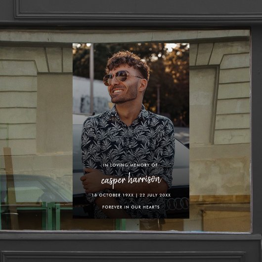 Modern Funeral Memorial | Viering van het leven Raamsticker