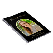 Modern Funeral Memorial Zwart gastenboek Notitieboek (Rechterzijde)