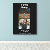 Modern Funeral Personalized 2 Photo Memorial Canvas Afdruk (Insitu (Houten vloer))