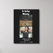 Modern Funeral Personalized 2 Photo Memorial Canvas Afdruk (Voorkant)