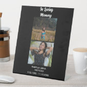 Modern Funeral Personalized 2 Photo Memorial Reclamebord Met Voetstuk (Insitu)