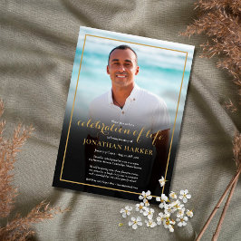 Modern Funeral Photo Celebration of Life Kaart