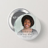 Modern Funeral Photo Memorial Forever Hearts Ronde Button 5,7 Cm (Voorkant /achterkant)