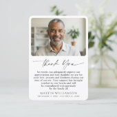 Modern Funeral Photo Script Thank You Bedankkaart (Staand voorkant)