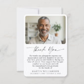 Modern Funeral Photo Script Thank You Bedankkaart (Voorkant)