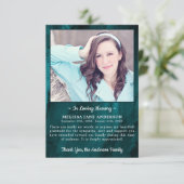 Modern Funeral Photo Sympathy Memorial Bedankkaart (Staand voorkant)