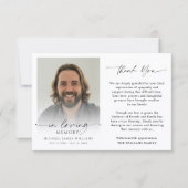 Modern Funeral Photo Thank You In Loving Memory Bedankkaart (Voorkant)