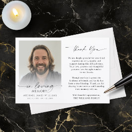 Modern Funeral Photo Thank You In Loving Memory Bedankkaart