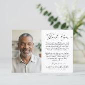 Modern Funeral Script Thank You 2 Photos Bedankkaart (Staand voorkant)