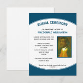Modern Funeral Service Invitation Briefkaart (Voorkant / Achterkant)