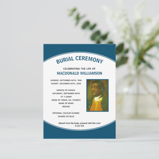 Modern Funeral Service Invitation Briefkaart (Staand voorkant)