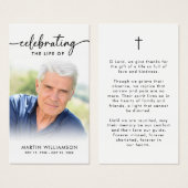 Modern Funeral Sympathy Photo Cross Prayer Card Visitekaartje (Voorkant /achterkant)