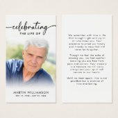 Modern Funeral Sympathy Photo Prayer Card Visitekaartje (Voorkant /achterkant)