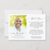 Modern Funeral Thank You In Loving Memory Photo Bedankkaart (Voorkant)