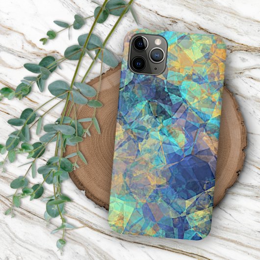 Modern Funky Colorful Polygon Mosaic Art Patroon iPhone Hoesje
