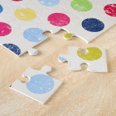 Modern Funky Flamingo Polka Dots Legpuzzel (Zijkant)