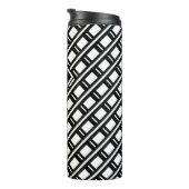 Modern Funky Geometric Pattern Monogrammed White Thermosbeker (Geroteerd rechts)