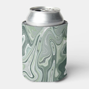 Modern Funky Groen Marmeren Swirl Patroon Blikjeskoeler