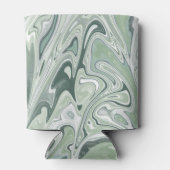 Modern Funky Groen Marmeren Swirl Patroon Blikjeskoeler (Achterkant)