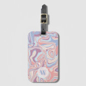 Modern Funky Marble Pastel Paars Monogram Bagagelabel (Voorkant (verticaal))