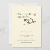 Modern Funky Minimalist Pastel Ivory Wedding Kaart (Voorkant)